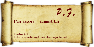 Parison Fiametta névjegykártya